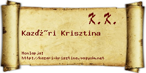 Kazári Krisztina névjegykártya