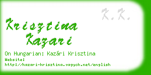 krisztina kazari business card