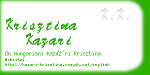 krisztina kazari business card